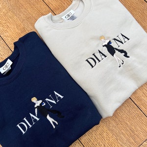 Diana embroidered sweatshirt, The Revenge Dress, Little Black Dress, Princess, Royal Family, Custom, The Crown