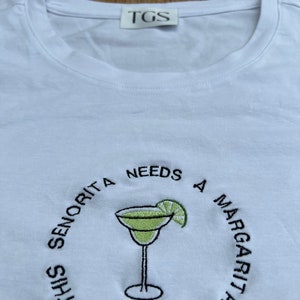 Spicy Margarita Cocktail Embroidered Baby Tee - Sunday Edition