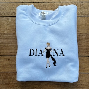 Diana embroidered sweatshirt, The Revenge Dress, Little Black Dress, Princess, Royal Family, Custom, The Crown