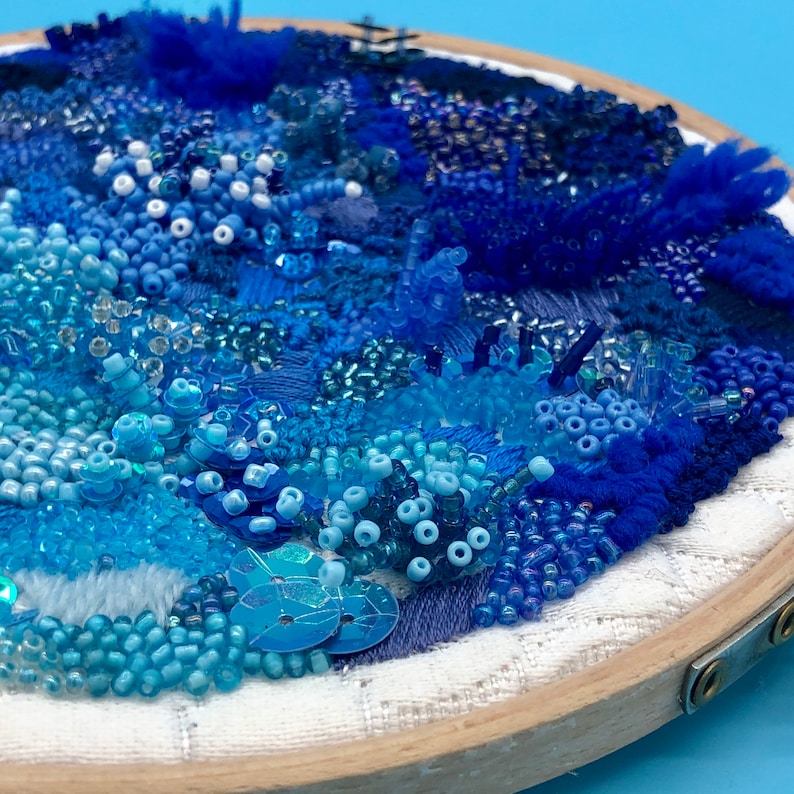 Coral reef art hand embroidered hoop art coastal embroidery  etsy Coral reef art hand embroidered hoop art coastal embroidery  etsy