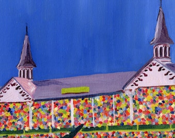 ¡Arte del Derby de Kentucky de Churchill Downs! Pintura al óleo IMPRESIÓN sobre lienzo
