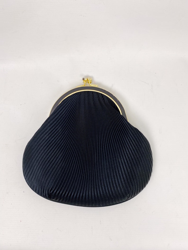 Vintage Carolyn Barton Night Clam Shell Fabric 50s Bag