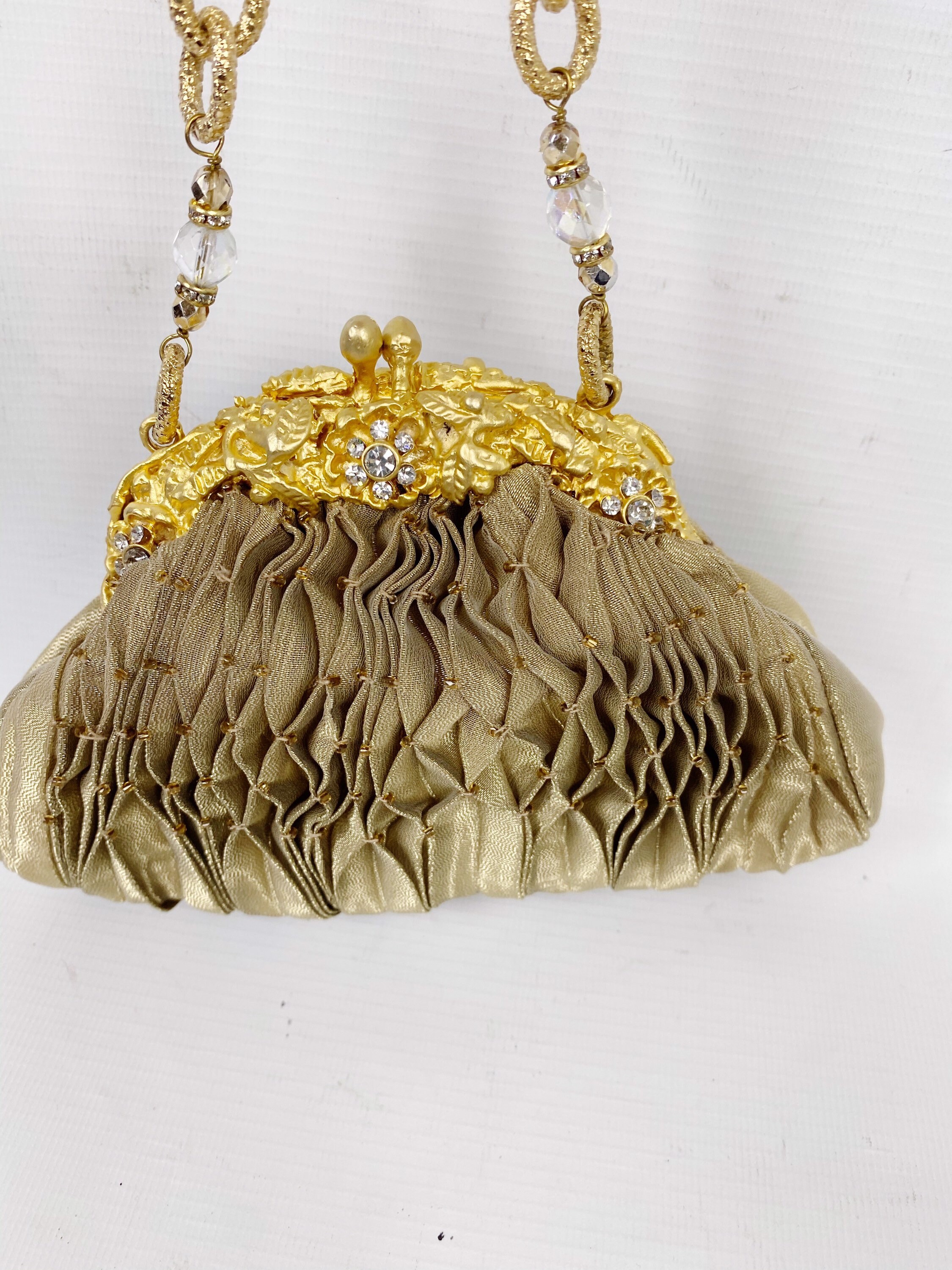 Vintage Maddalena Marconi Gold Tone Silk Jeweled Embellished | Etsy