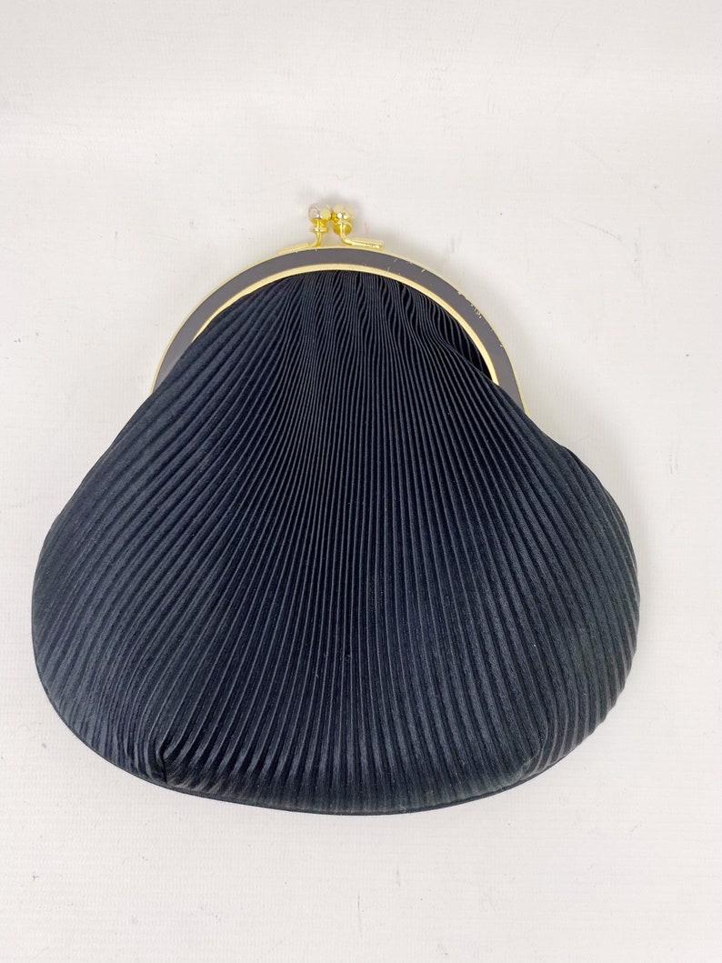Vintage Carolyn Barton Night Clam Shell Fabric 50s Bag