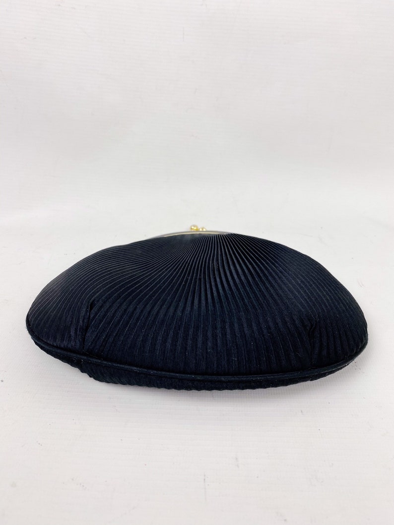 Vintage Carolyn Barton Night Clam Shell Fabric 50s Bag