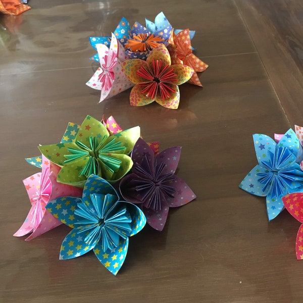 Bouquet de 6 Fleurs origami