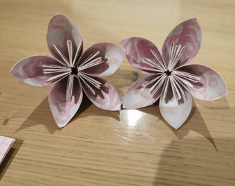 Fleurs origami bouquets de 3 fleurs