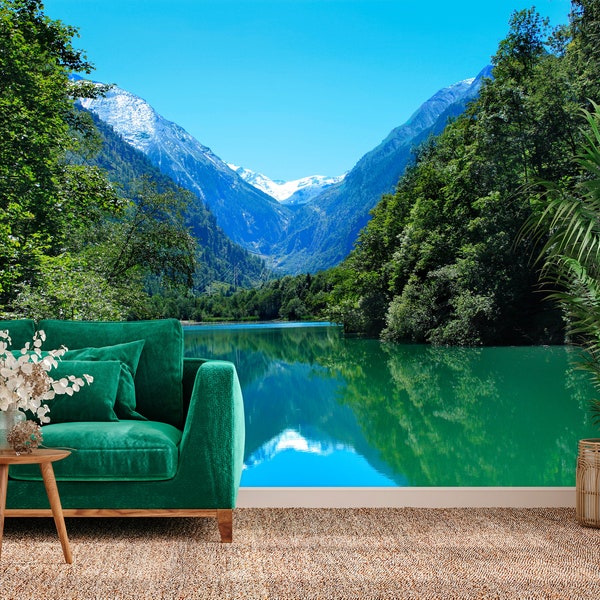 Mountain Mural Wallpaper Etsy