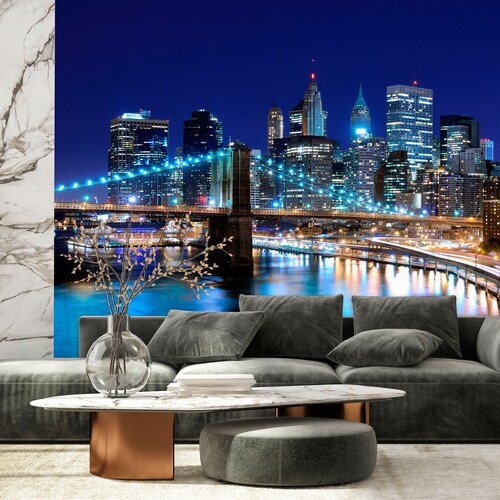 New York Wallpaper New York Wall Mural Brooklyn Bridge Etsy UK