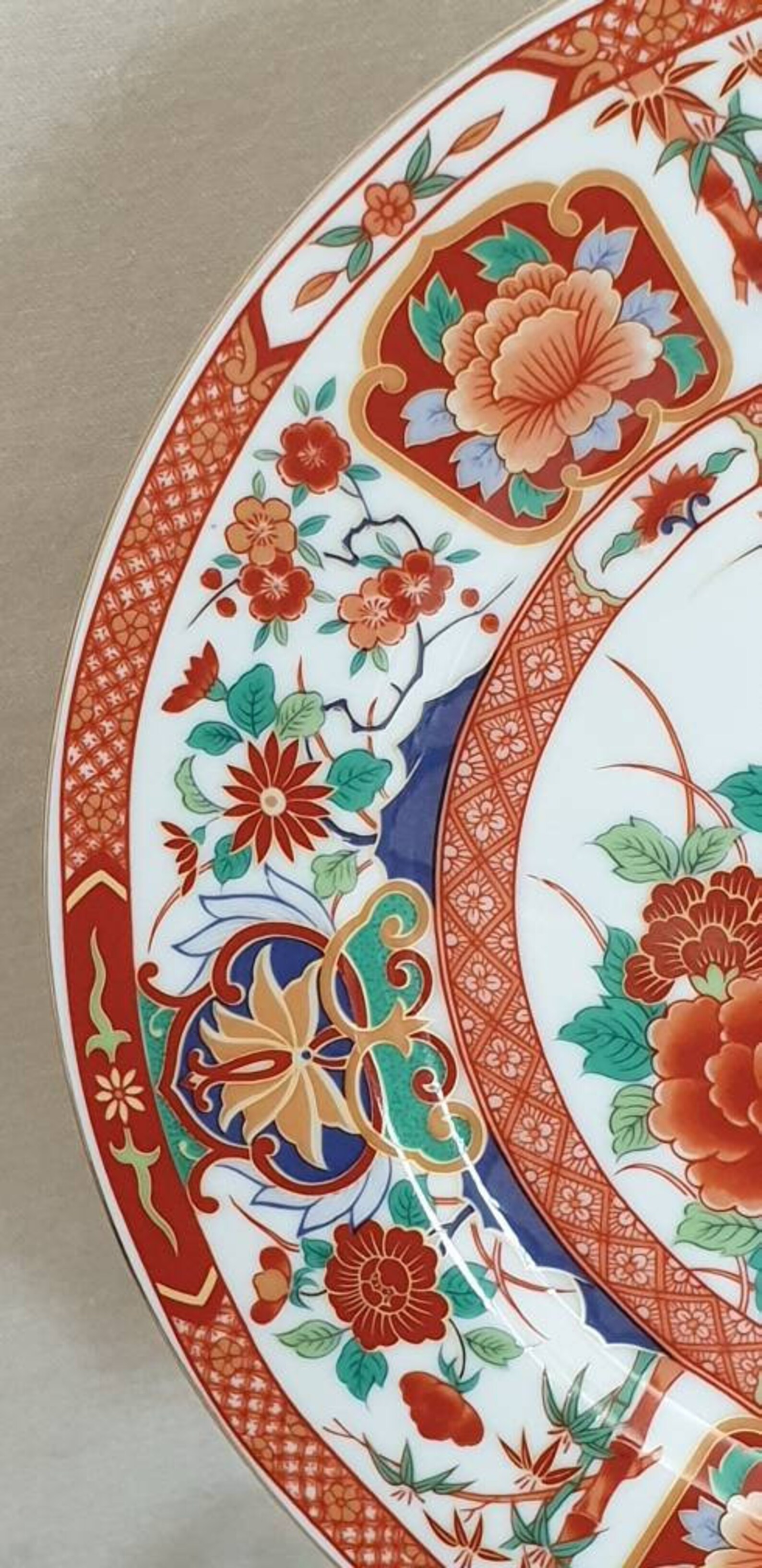 Beautiful Japanese Transfer Ware Display Plate With Oriental Etsy