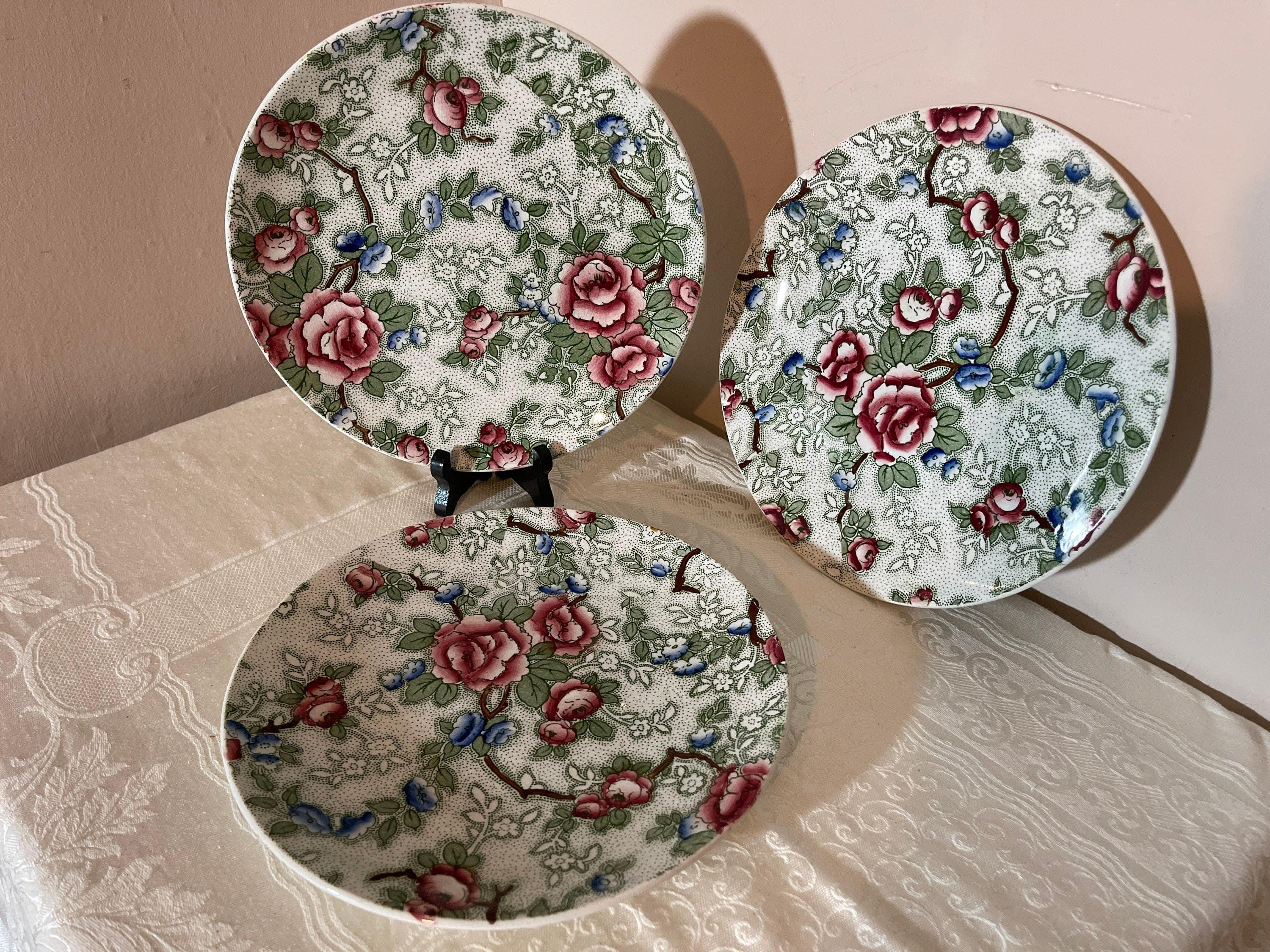 Kitchen & Dining Home & Living Green with pink & blue flowers 3