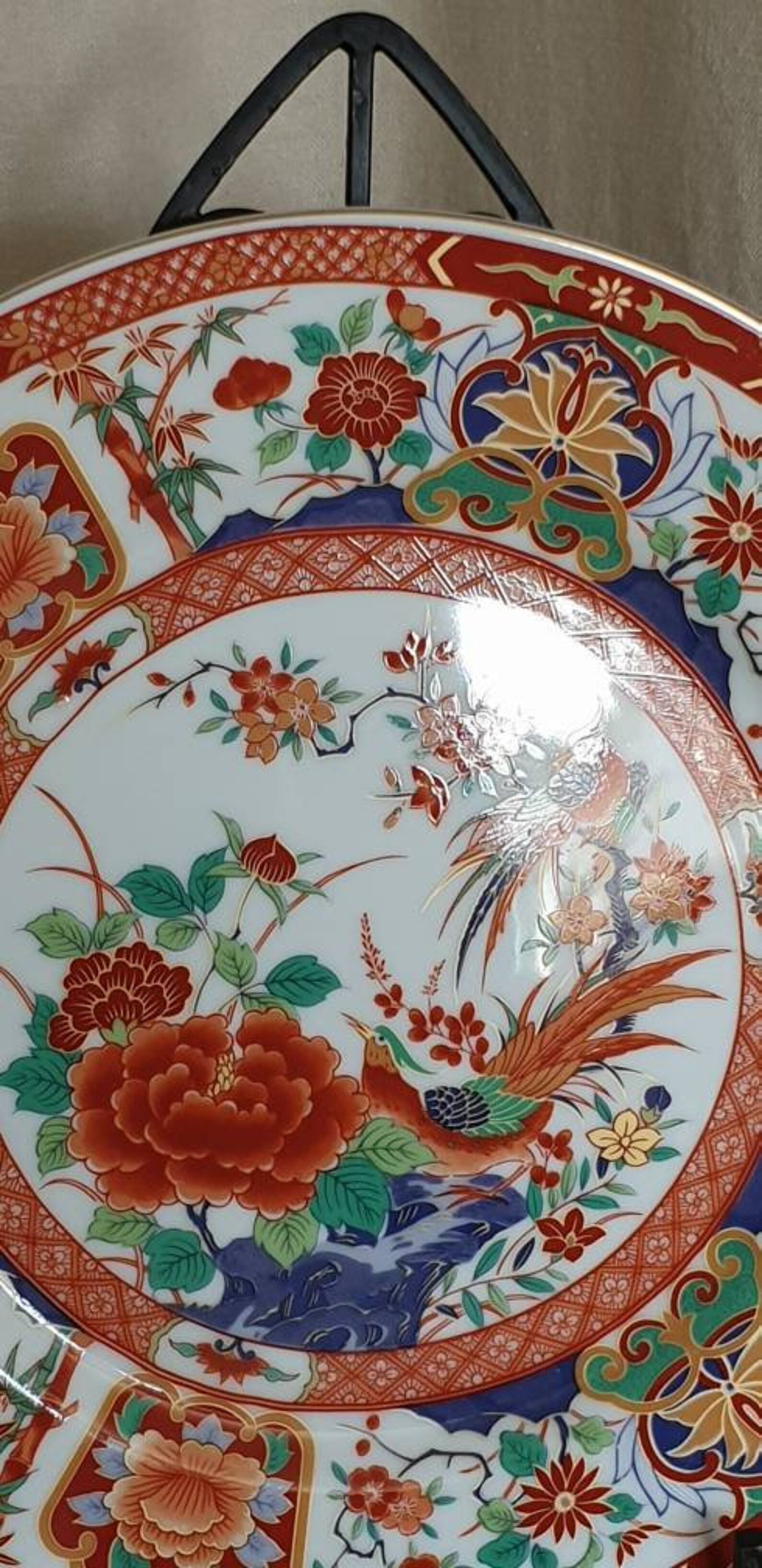 Beautiful Japanese Transfer Ware Display Plate With Oriental Etsy
