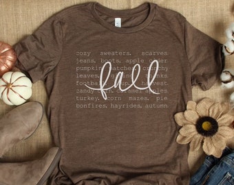 Fall Words Shirt - Etsy Singapore