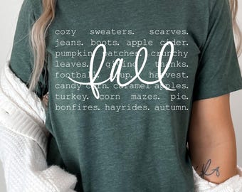 Cozy Fall Shirt Women, Fall Aesthetic Tee, Neutral Autumn Graphic Tee, Cute Fall Outfit Shirt, Minimal Fall Tee, Gift for Her