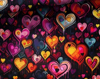 Zamów w przedsprzedaży! Koszulka z tkaniny bawełnianej Serca Serca Love Heart od 50 cm