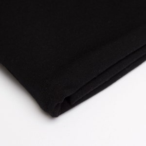 Fabric UNI Jersey Cotton Jersey Single Jersey plain Black 180 cm extra wide