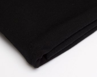Fabric UNI Jersey Cotton Jersey Single Jersey plain Black 180 cm extra wide