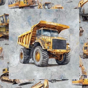 Pre-order! French Terry sweat fabric + panel truck construction site car vehicles + optionally with combination fabrics from 50 cm