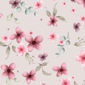 Fabric Premium Cotton Patchwork Floral Flowers Blossoms Country House Vintage on Light Grey from 50 cm