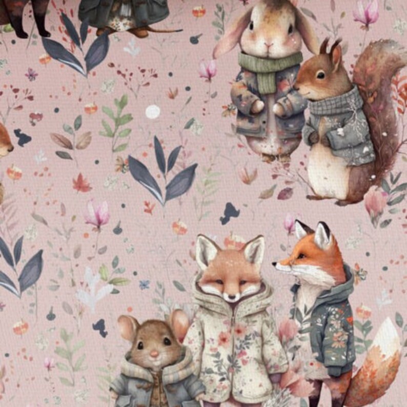 Fabric cotton cotton fabric cute autumn animals squirrels animal children 155 cm wide image 3