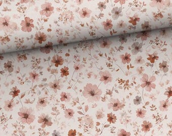 Pre-order! Fabric Jersey Cotton Jersey Floral Summer Flowers Meadow Scattered Flowers Blossoms Country House Vintage from 50 cm
