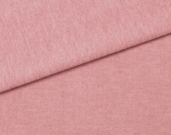 Fabric UNI Jersey Cotton Jersey Single Jersey Plain Pink Powder Pink Melange 180 cm extra wide
