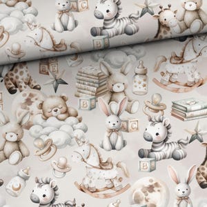 Tissu Coton Tissu Coton Patchwork Mignon Animal Enfants Bébé Animaux Nounours Girafe Zèbre à partir de 50 cm