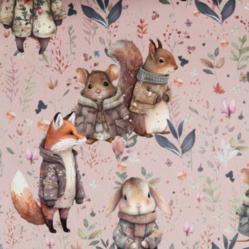 Fabric cotton cotton fabric cute autumn animals squirrels animal children 155 cm wide image 4