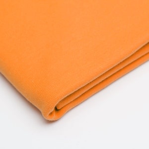 Fabric UNI Jersey Cotton Jersey Single Jersey plain Orange Pumpkin 180 cm extra wide