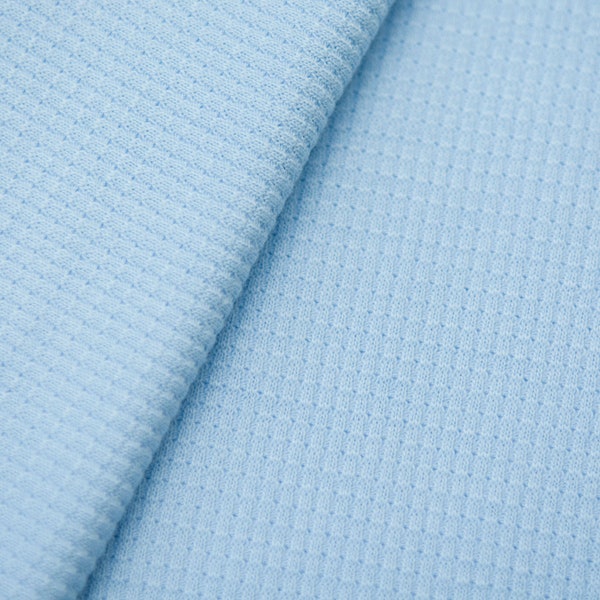 Pré-commander! tissu gaufré délicat, structure fine, coton, vendu au mètre, bleu, bleu clair, bleu bébé, 160 cm de large