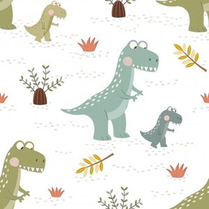 Fabric Sweat French Terry Summer Sweat Dino Dinosaur Babydino Tyrannosaurus