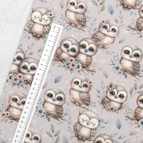 Baumwollstoff Mit Eulen-Druck – 100% Baumwolle, 50x160 Cm, Perfekt Zum Nähen