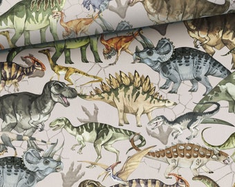 Fabric cotton cotton fabric animals dinosaur dino tyrannosaurus from 50 cm