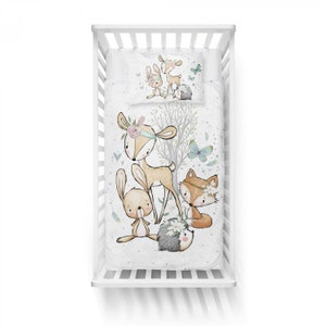 Fabric panels premium cotton cute forest animals 3 motifs optionally 2 sizes image 2
