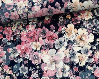 preorder! Fabric Jersey Cotton Jersey by the meter Cherry Blossoms Flowers Floral 160 cm wide