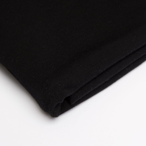 Fabric UNI cuffs slightly ribbed Black 110 cm Extra wide in tube x 25 cm