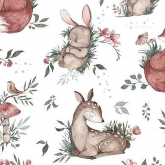 Nano Softshell With Fleece Breathable Outdoor Fabric Cute Forest