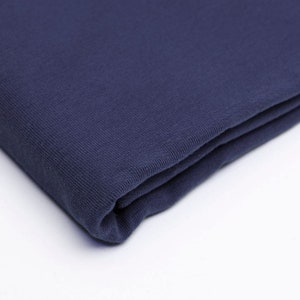 Fabric UNI Sweat French Terry Summer Sweat Navy Blue Grey Blue 170 cm wide