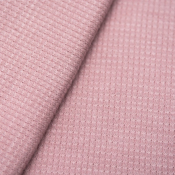 preorder! delicate waffle fabric, fine structure, cotton, sold by the meter, pink melange, 160 cm wide