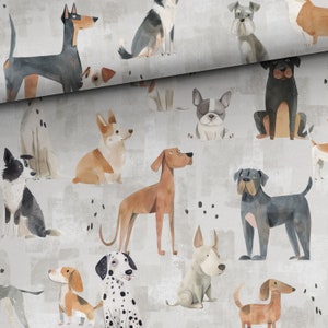 Vorbestellung! Stoff Baumwolle Baumwollstoff Patchwork Tiere Hunde Dog ab 50 cm