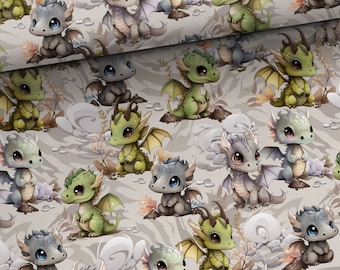 Pre-order! Cotton fabric, cute dragons, boy's motif, animal fabric, school cone from 50 cm