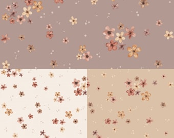Pre-order! Fabric jersey cotton jersey floral floral fabric scattered flowers + optionally 3 different colors