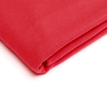 UNI smooth ribbing fabric, red, 92 cm extra wide in a tube x 25 cm