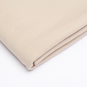Fabric UNI Jersey Cotton Jersey Single Jersey plain light beige 180 cm extra wide
