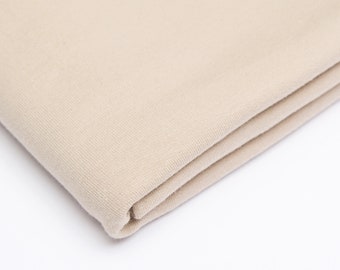 Tejido UNI Jersey Algodón Jersey Single Jersey Color Liso Beige Claro 180 cm Ancho Extra
