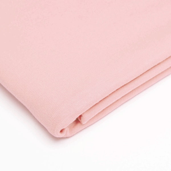 Stoff UNI Bündchen leicht gerippt Extra Breit Rosa Puderrosa ab 0,25 cm lang x 115 cm Extra breit im Schlauch