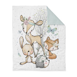 Fabric panels premium cotton cute forest animals 3 motifs optionally 2 sizes Decke 75 x 100