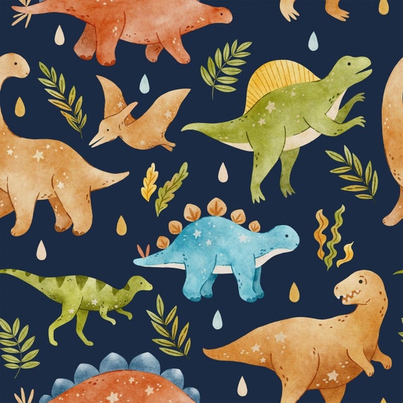 Fabric Sweat French Terry Summer Sweat Dino Dinosaur Jungle 145 Cm