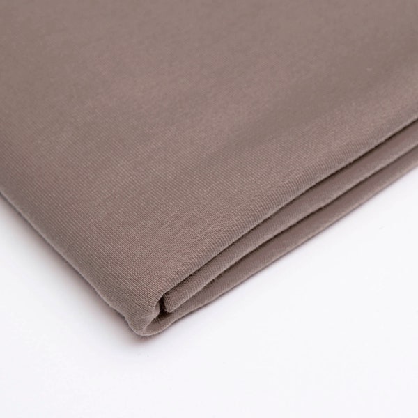 Stoff UNI Bündchen leicht gerippt Erdfarben Schlamm Taupe 110 cm Extra breit im Schlauch x 25 cm