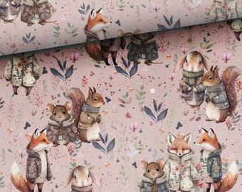 Fabric Sweat French Terry summer sweat cute autumn animals animal children bunny squirrel 165 cm wide